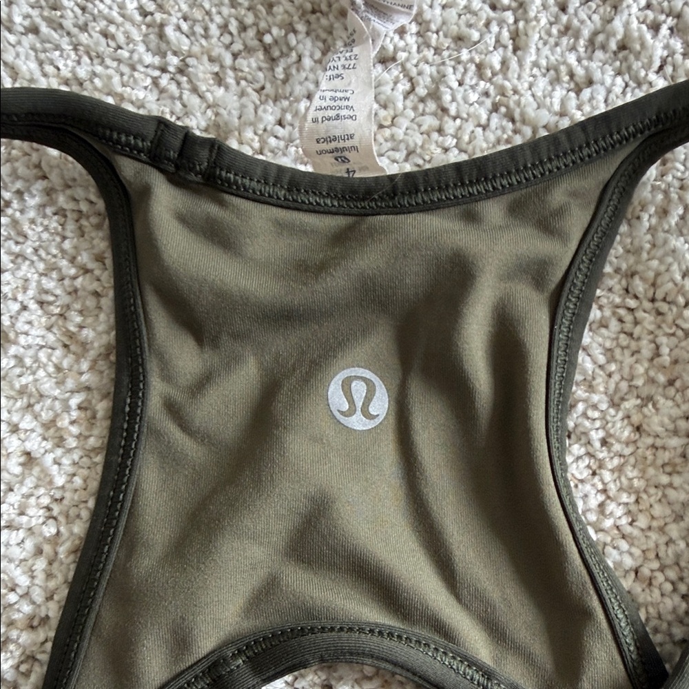 lululemon athletica Dark olive Green Sports Bra size 4 - Picture 2 of 11